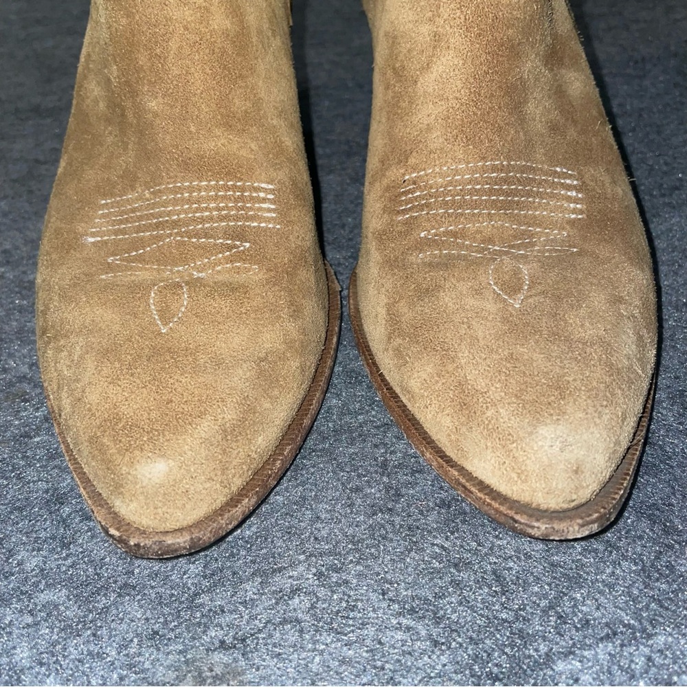 Golden Goose Sunset Suede Cowboy Boots Booties Camel Suede 38 8 - Picture 5 of 12